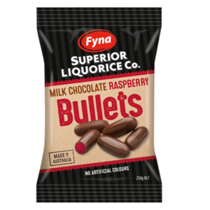Fyna Milk Chocolate Raspberry Bullets